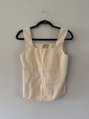 Bailey 44 Cream Structured Square-Neck Tank Top